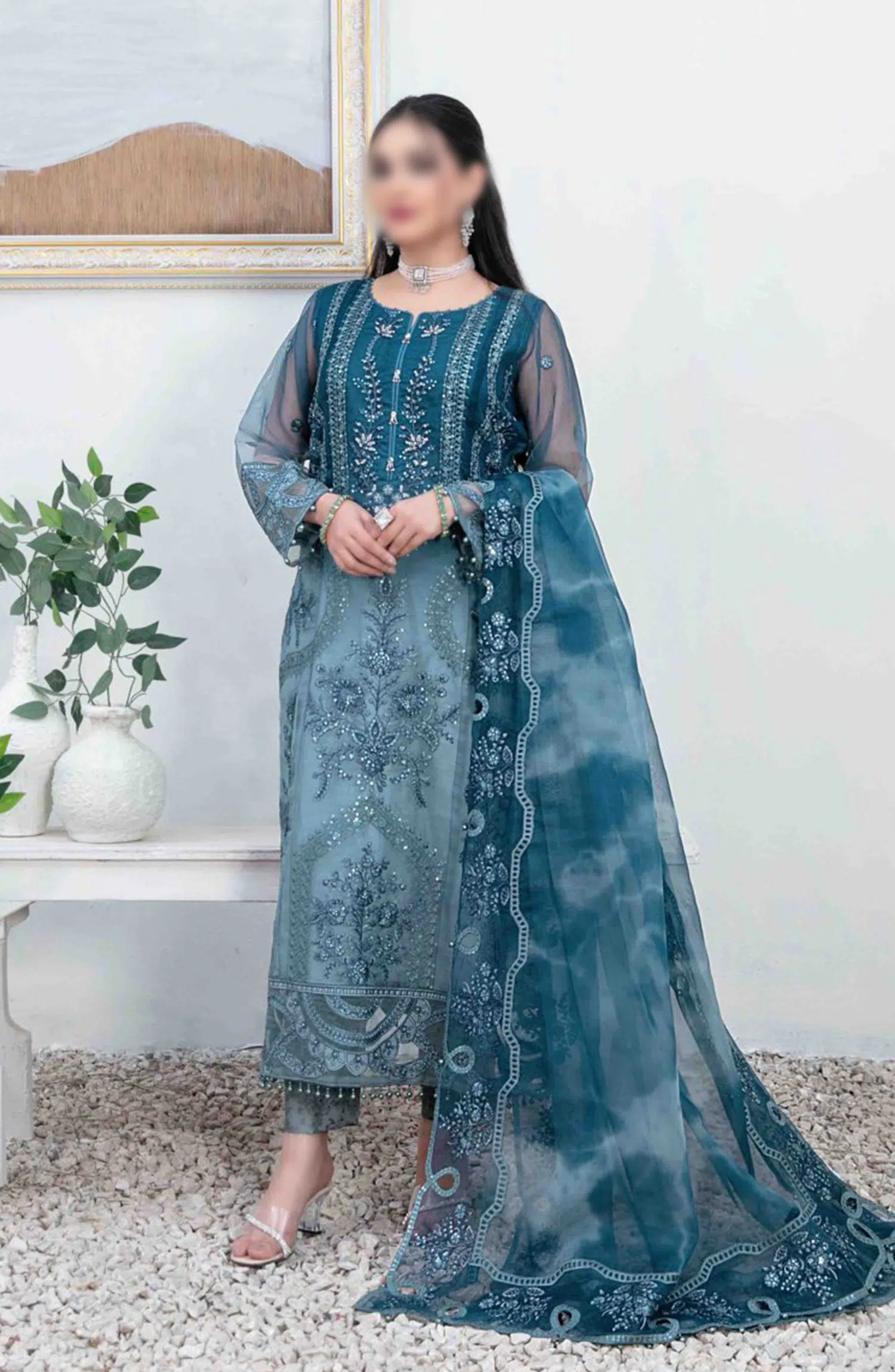 ALSABA Fancy Heavy Embroidered Collection 2024 - D 1347