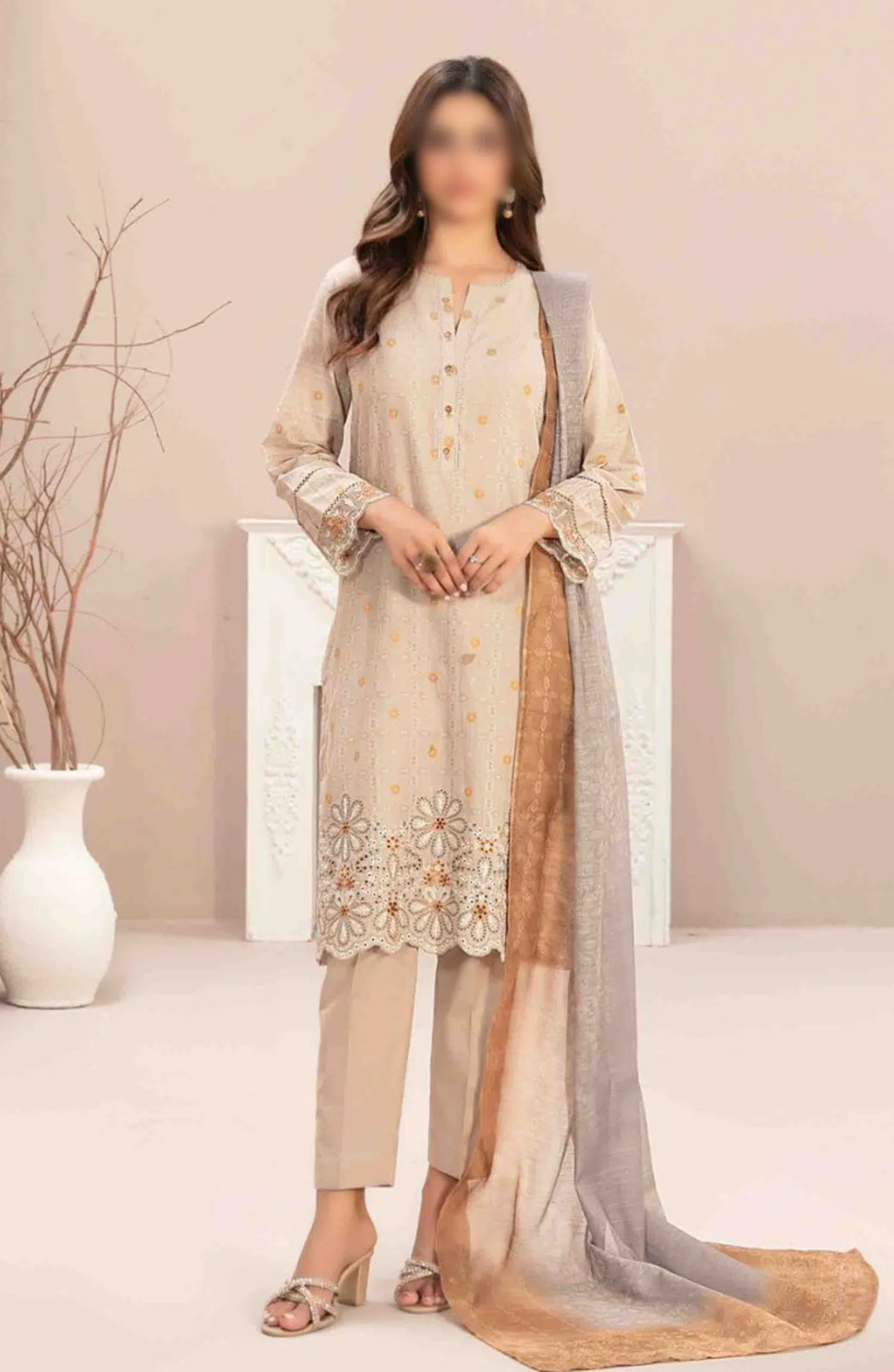 Mismah Vol I - Stitched Embroidered Broshia Lawn Collection - D 2746