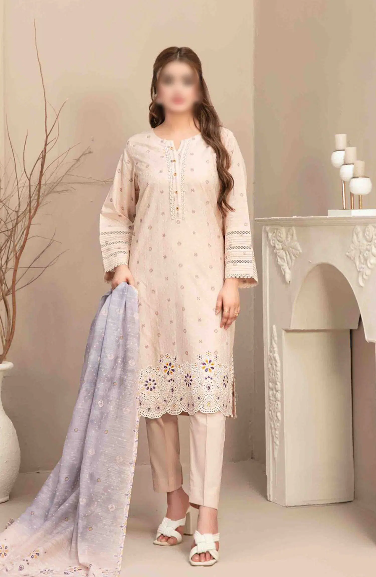 Mismah Vol I - Stitched Embroidered Broshia Lawn Collection - D 2750