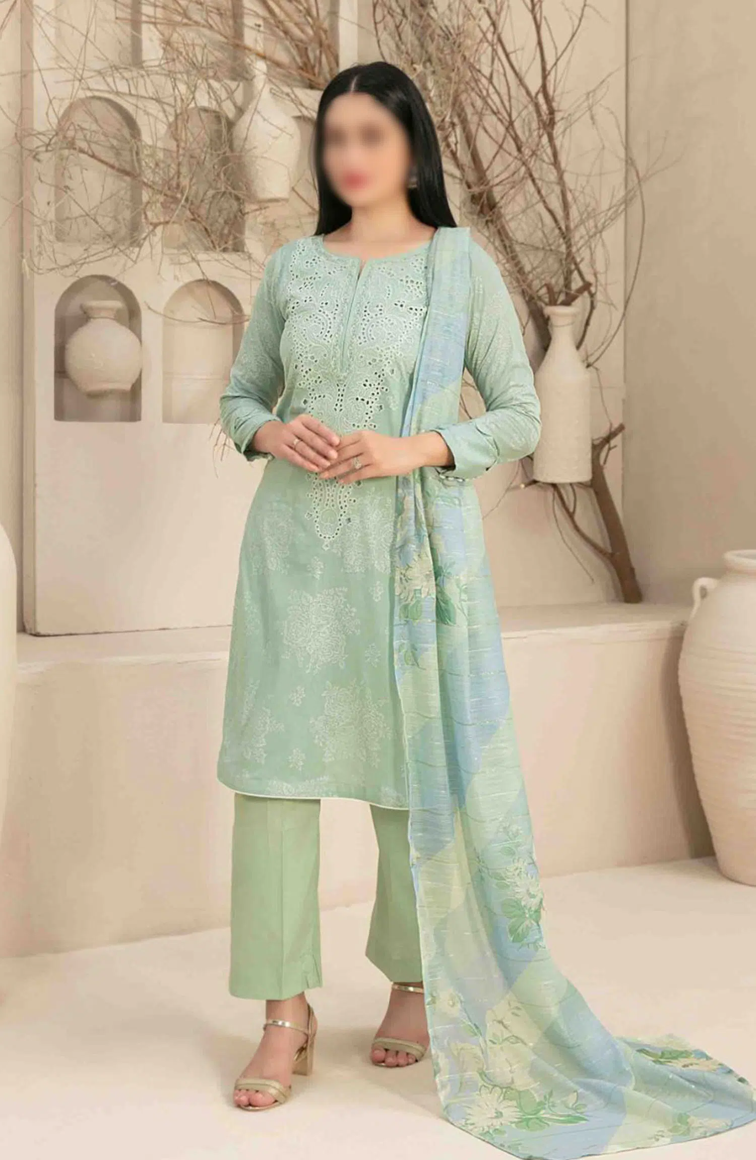 Naama - Embroidered Digital Lawn Collection - D 3454
