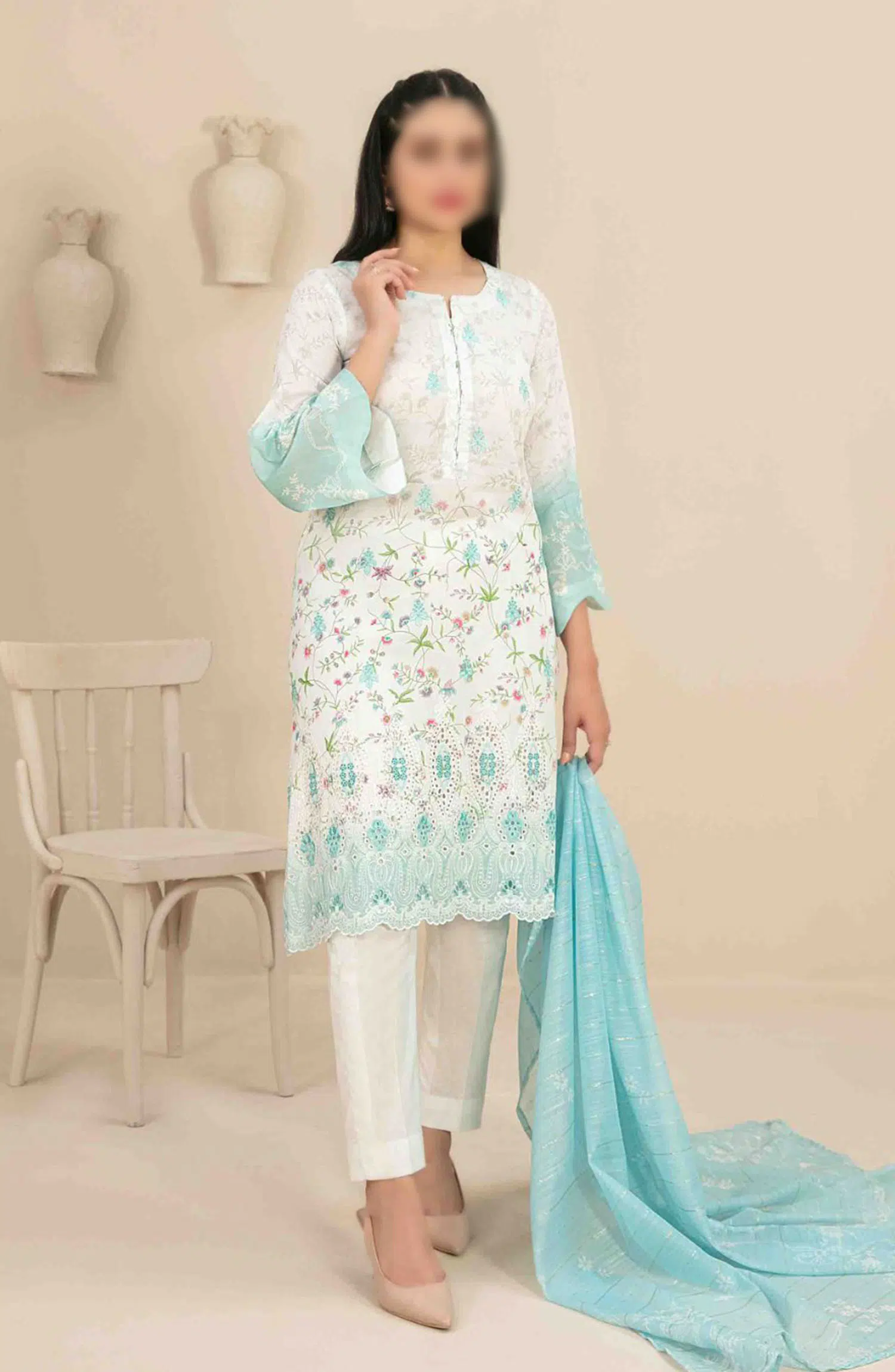 Naama - Embroidered Digital Lawn Collection - D 3455