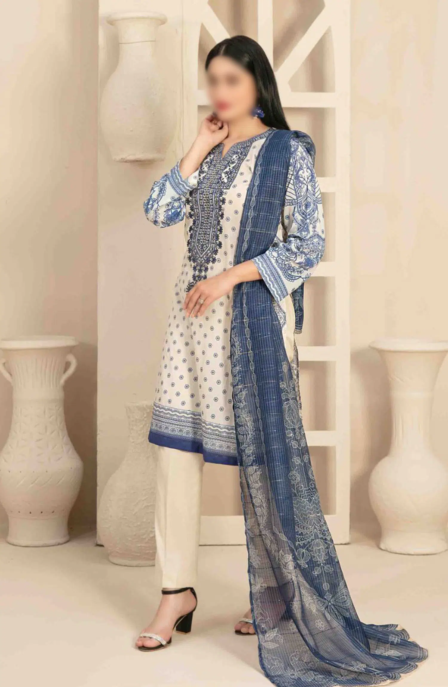 Naama - Embroidered Digital Lawn Collection - D 3457