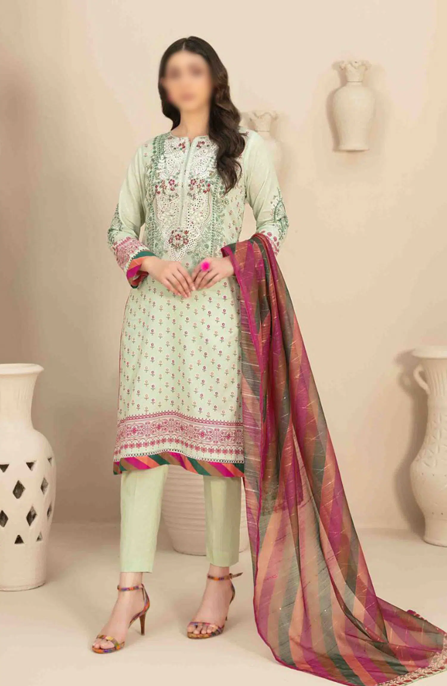 Naama - Embroidered Digital Lawn Collection - D 3458