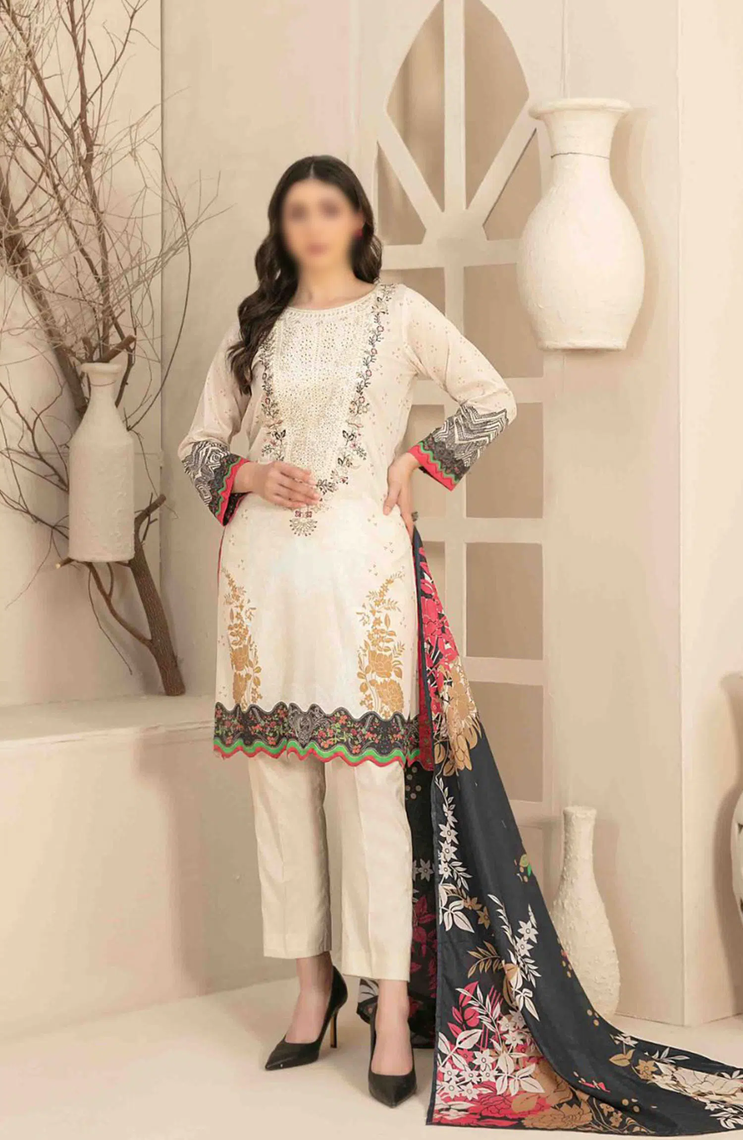 Naama - Embroidered Digital Lawn Collection - D 3459
