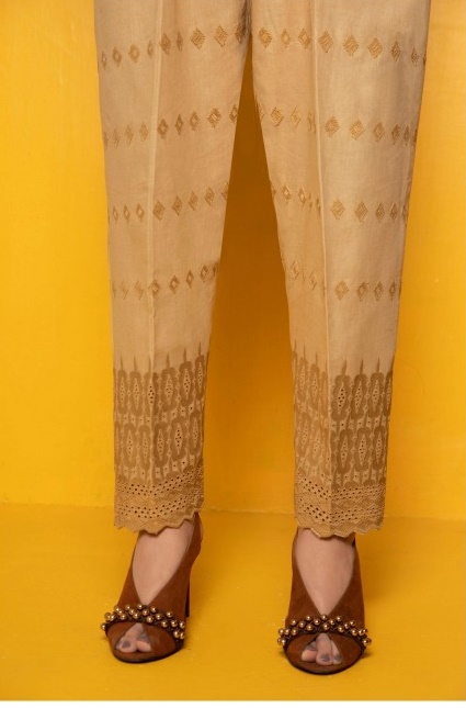 Chikankari Embroidered Cotton Trouser By Amna Khadija D-03