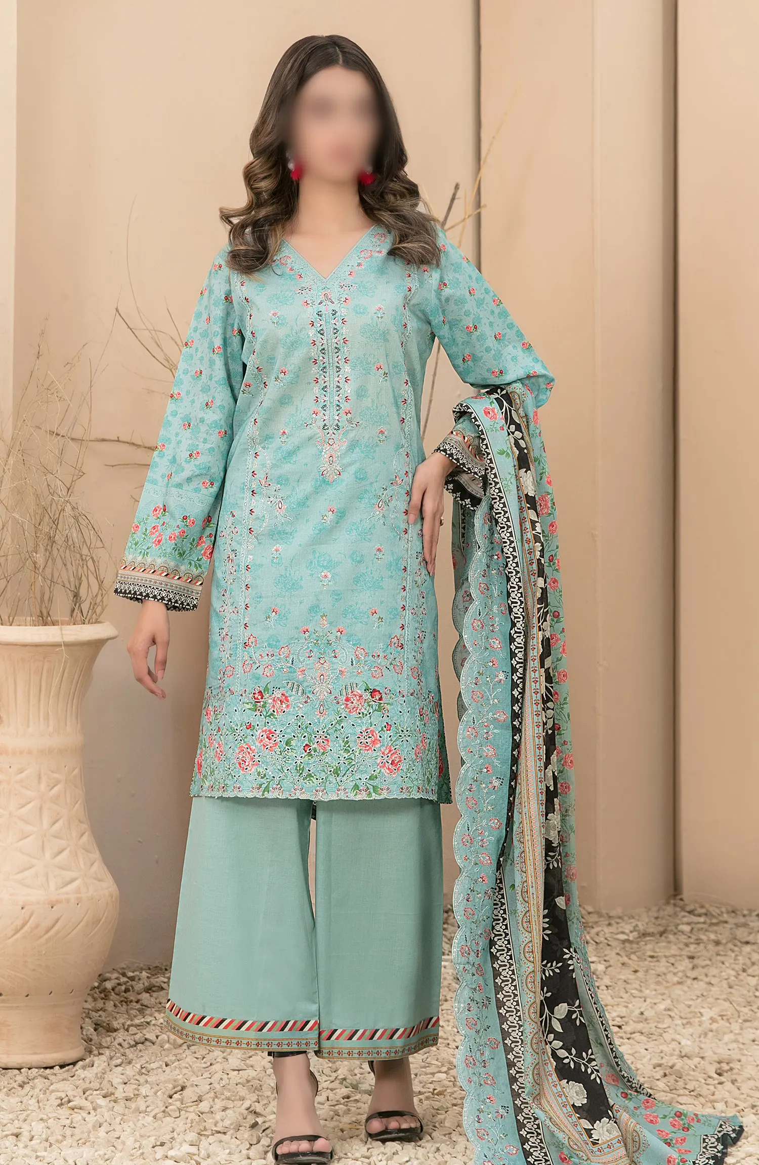 Farideh - Embroidered Digital Printed Lawn Collection 2024 - D 2600