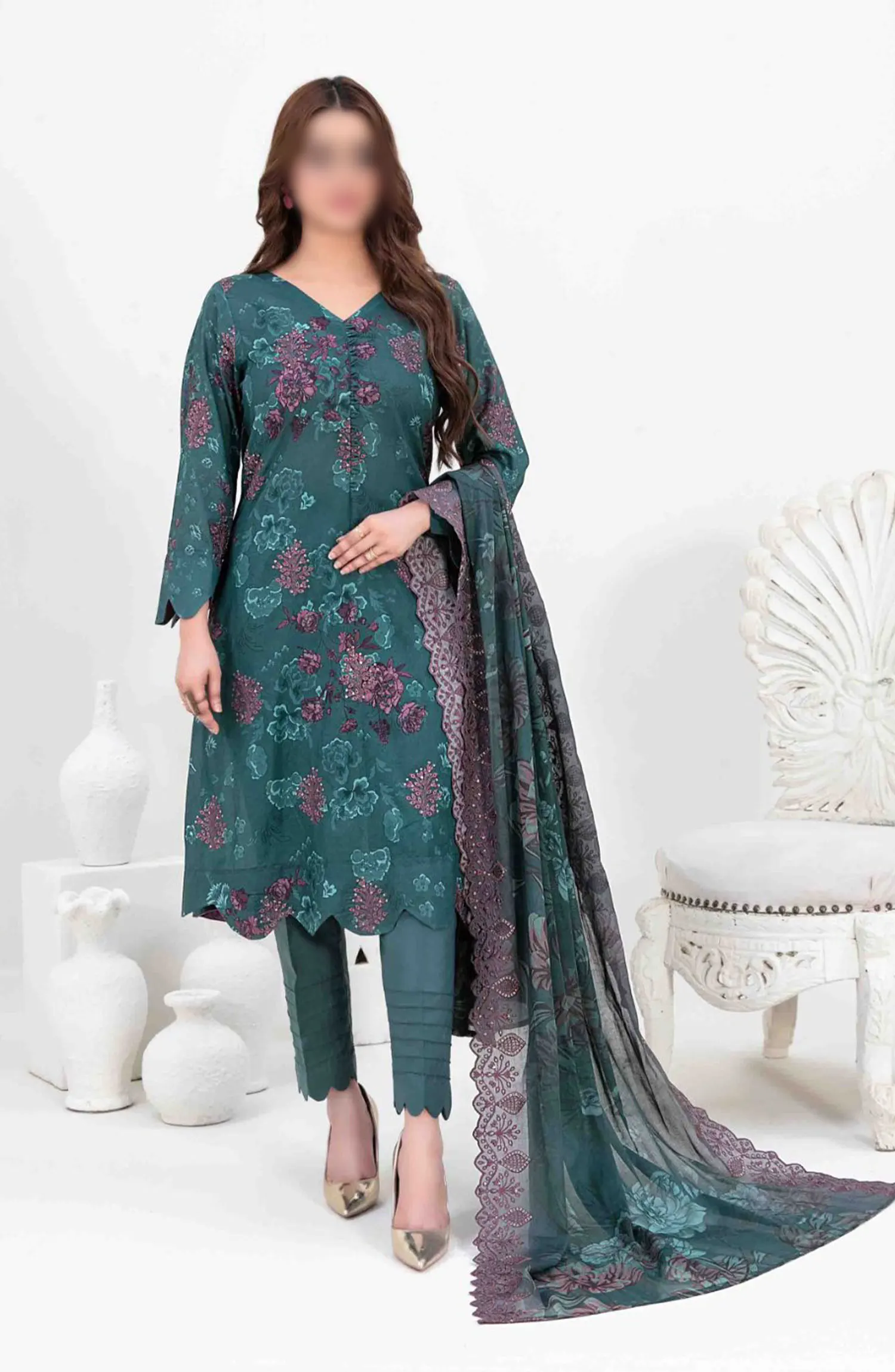Penina - Embroidered Digital Printed Lawn Collection - D 3154