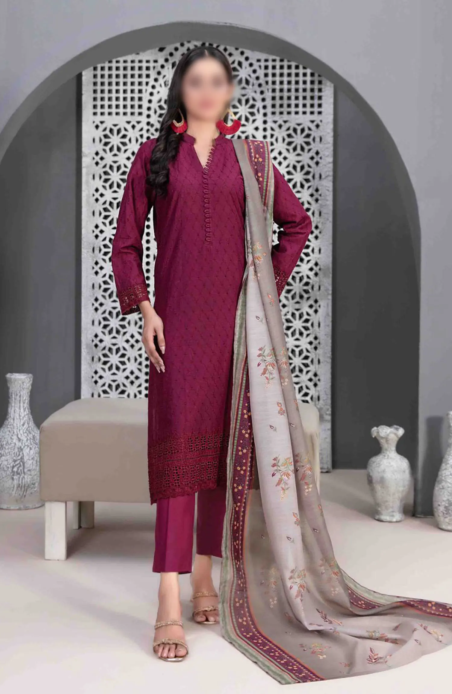 Leeba - Schiffli Embroidered Lawn Collection 2024 - D 3206