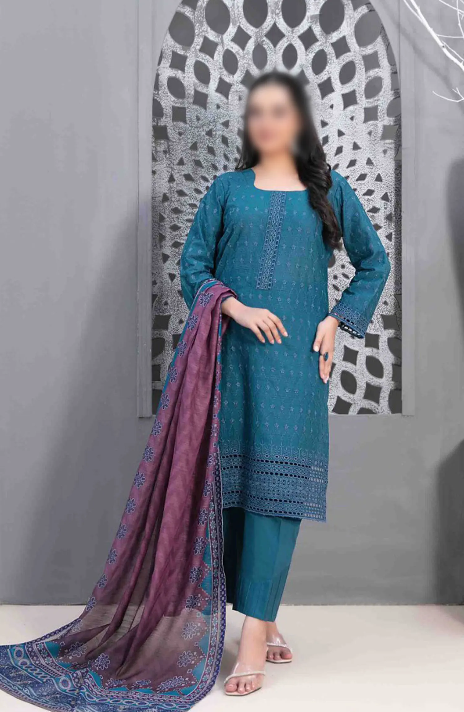 Leeba - Schiffli Embroidered Lawn Collection 2024 - D 3207