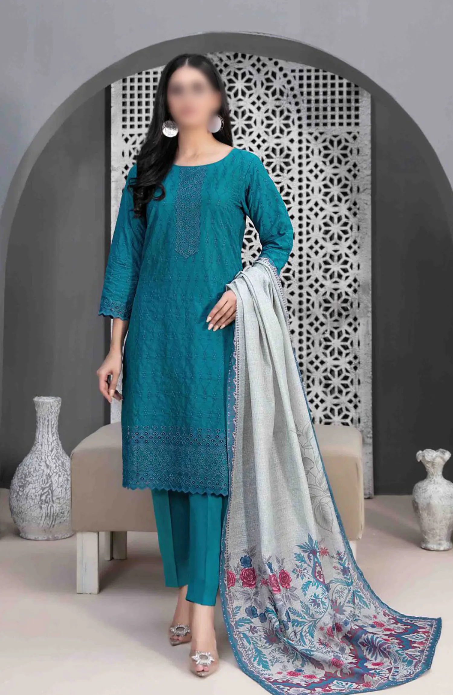 Leeba - Schiffli Embroidered Lawn Collection 2024 - D 3211
