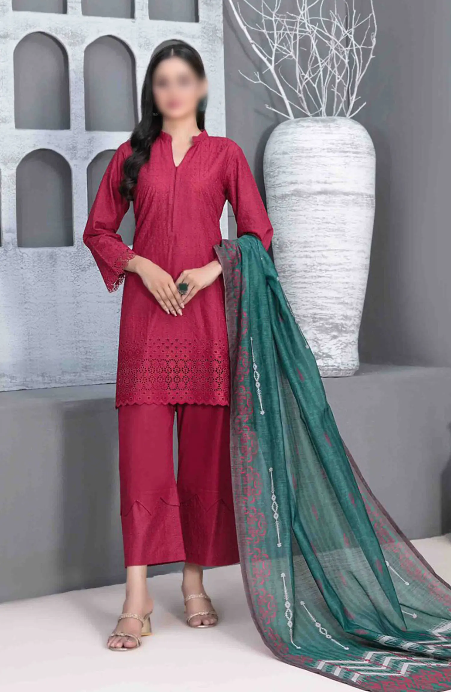 Leeba - Schiffli Embroidered Lawn Collection 2024 - D 3212