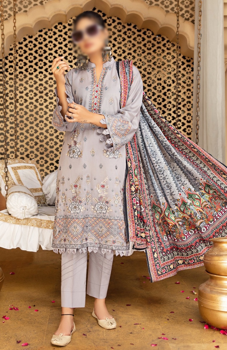 Design 05 Fantak Lawn Embroidered with Voil Print Embroidered Dupatta Collection 2023