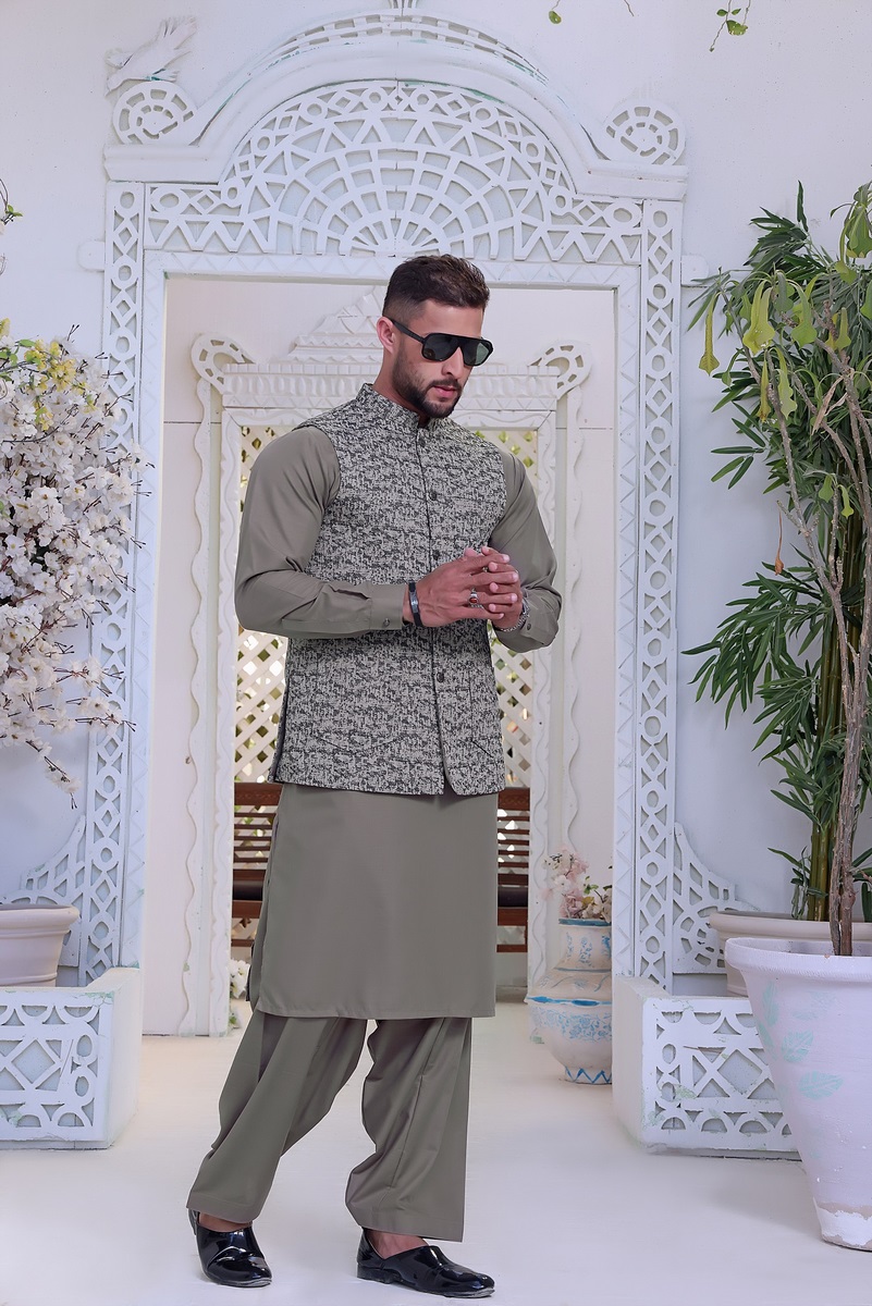 Hunter Green TGM Eid Waist Coats 3 pcs Collection