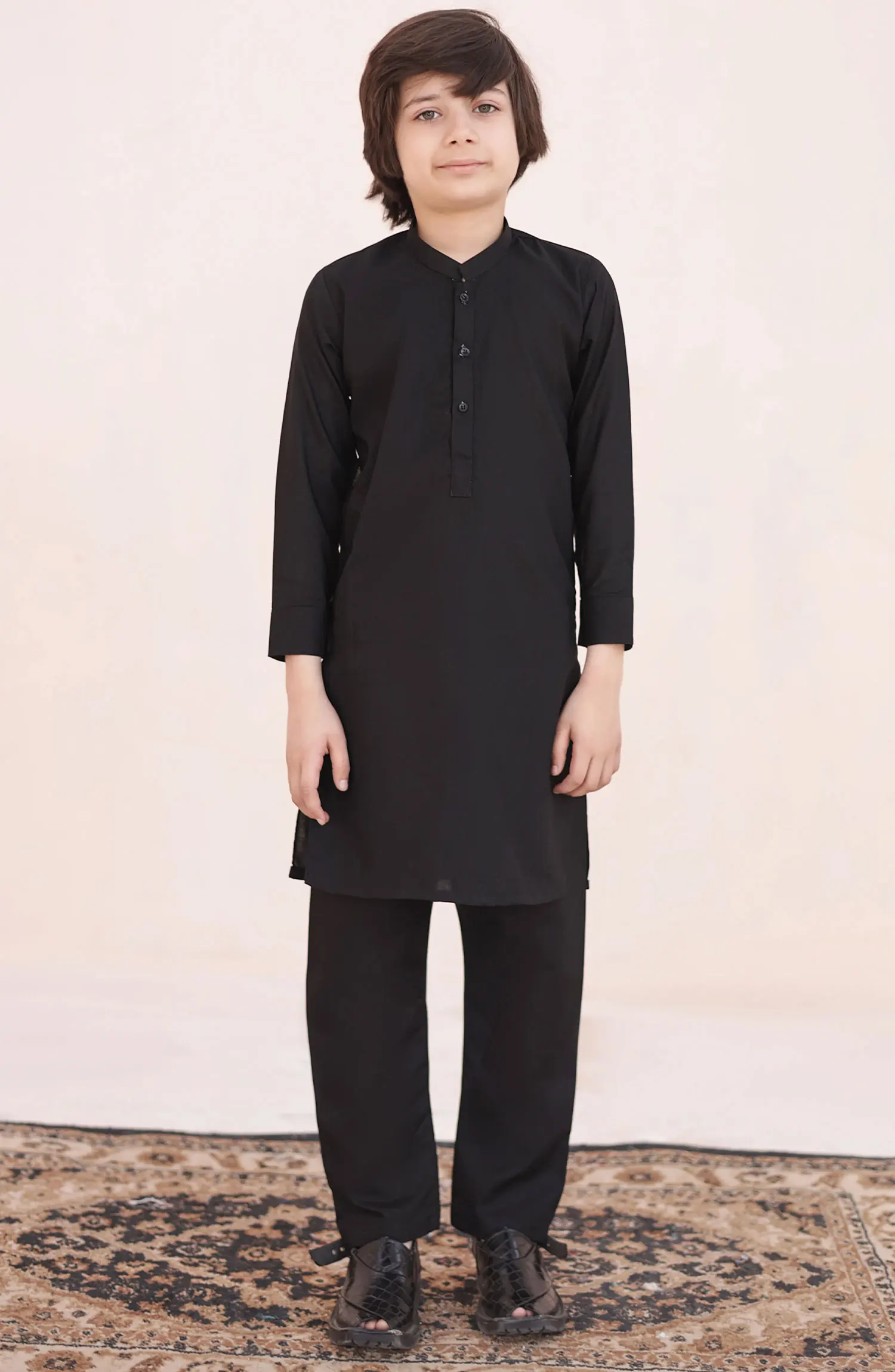 Ramazan Edit Kurta Trouser Collection By Hassan Jee - KT 27 Jade Black Kurta Trouser