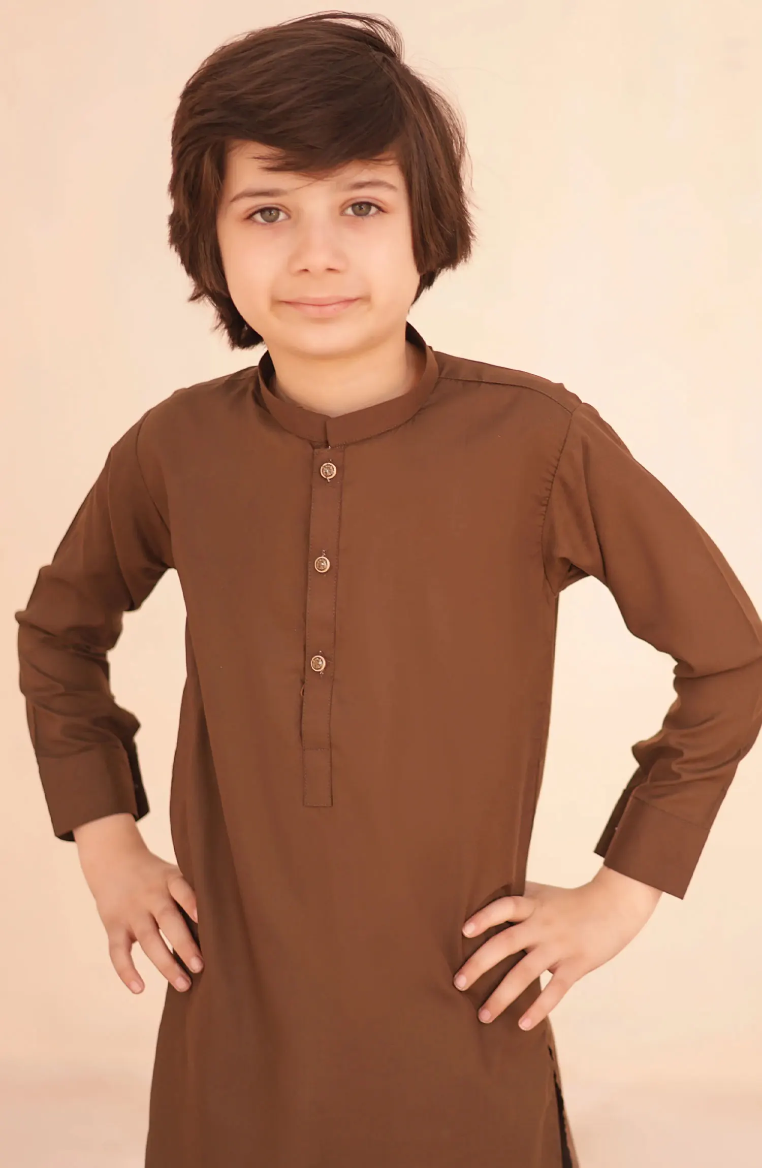 Ramazan Edit Kurta Trouser Collection By Hassan Jee - KT 28 Coffee Brown Kurta Trouser
