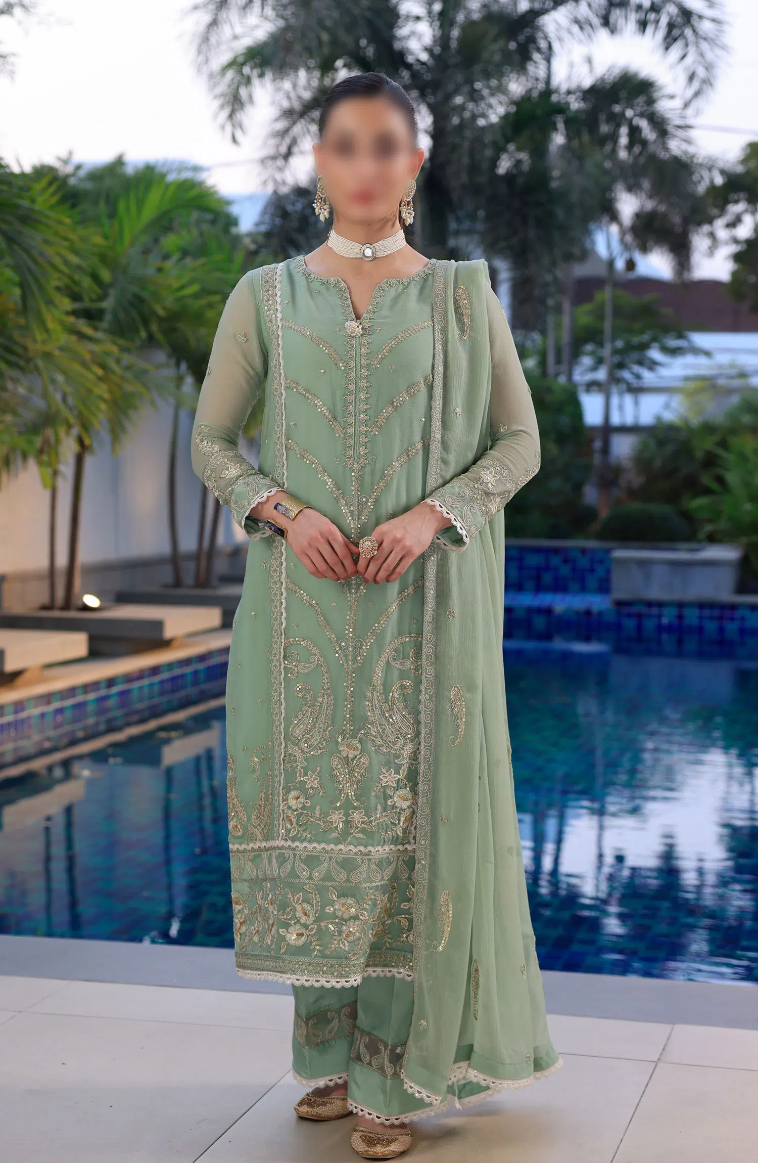Merakish Unstitched Luxury Formal Collection Vol 12 2024 - Olive Green