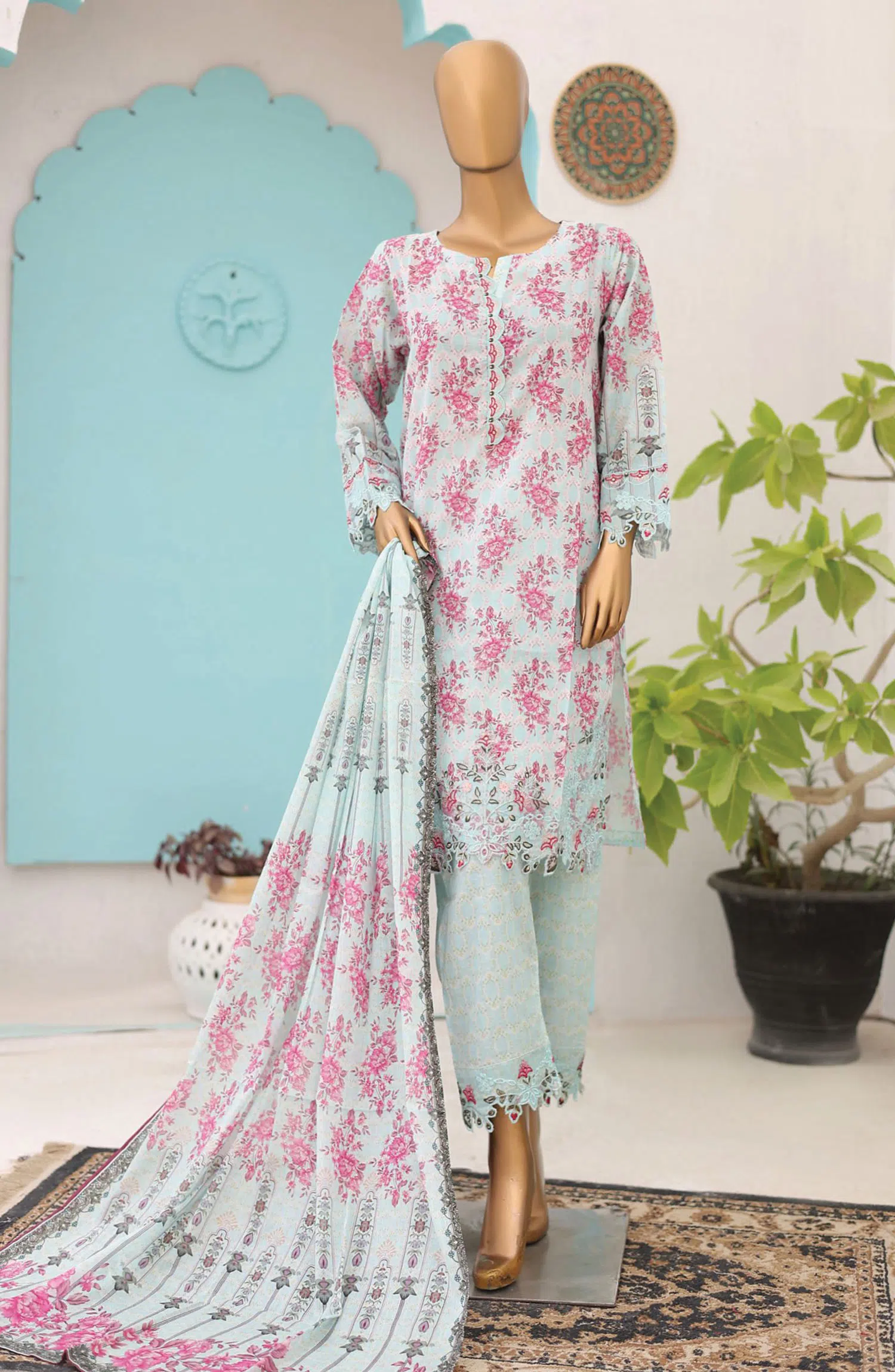 Oswah Women Embroidered Lawn Stitched Collection Vol 07 - OS-2435K FLORAL