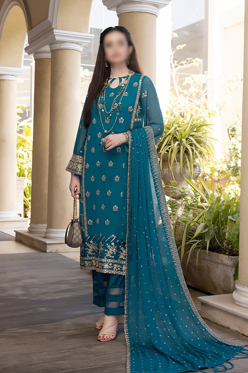 Merakish Unstitched Luxury Formal Collection 2023 - Peacock