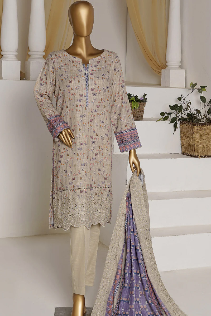 HZ Textiles Khaddar Embroidered Unstitched Winter Collection - PKP 02