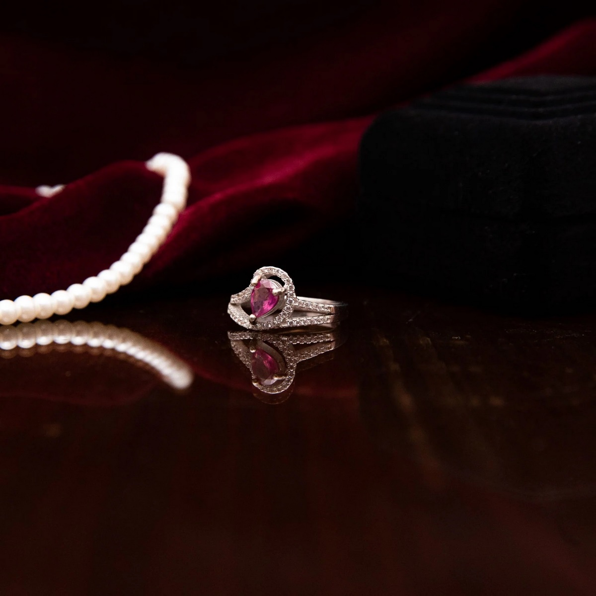 RUBY MINIMAL SQUARE RING YKL Jewellers Ring Collection