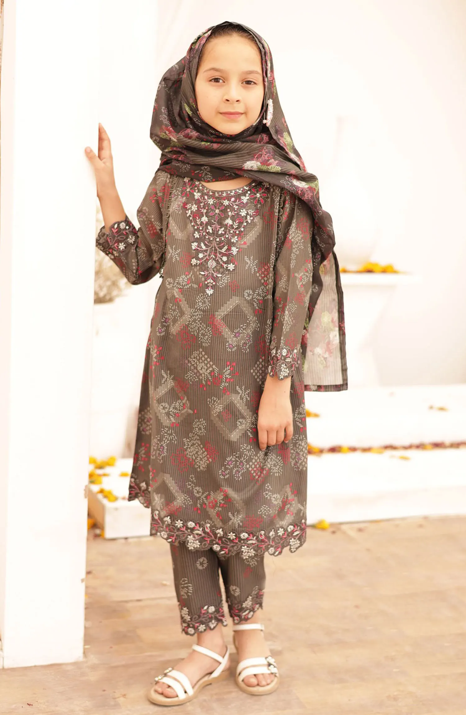 Shifa Girls Summer Embroidered Lawn Collection - SH 2410 K